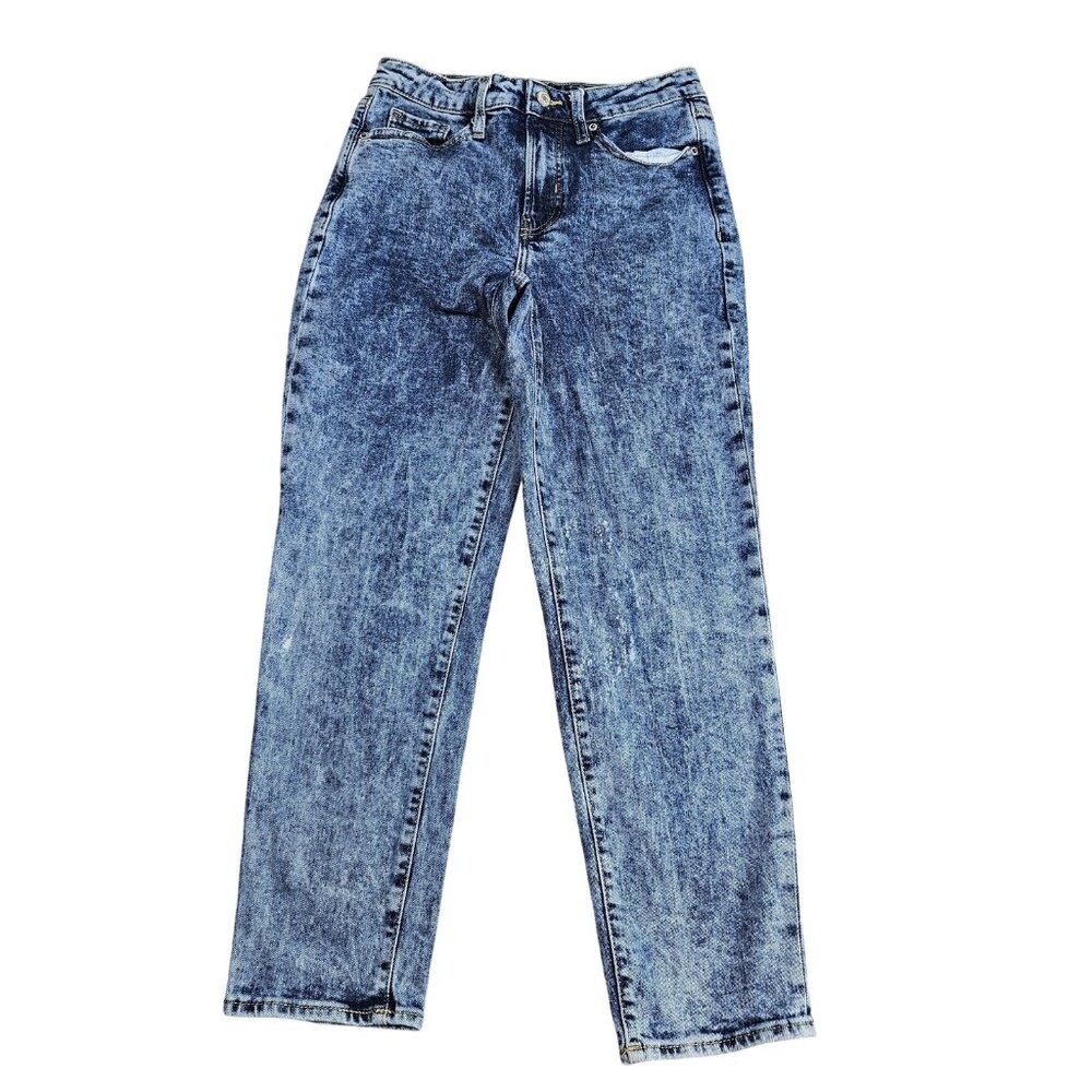 Old Navy O.G. Straight Jeans Womens 4 Blue‎ Acid Wash High Rise Stretch Denim